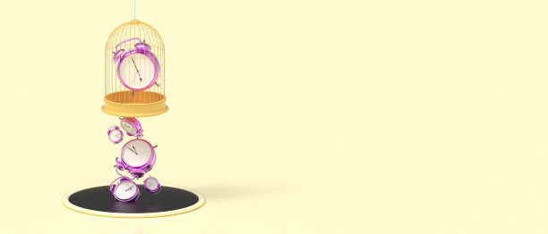 创意理念和经营理念。工作时间被剥削的概念——花时间做生意是不值得的概念。复制空间，横幅，网站-3d渲染图片下载