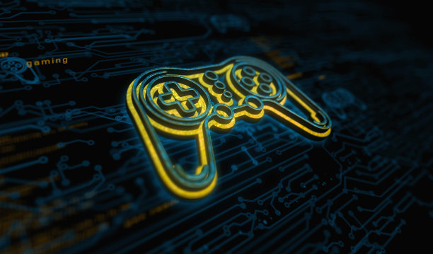 电子竞技复古视频游戏垫符号数字概念3d插图图片下载