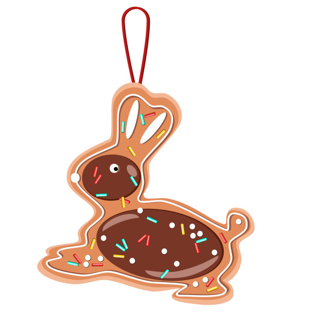 有装饰的节日兔子饼干图片下载