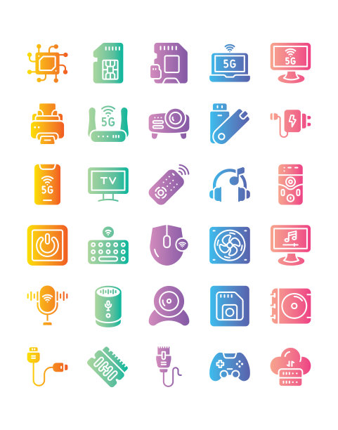 硬件图标设置30孤立的白色背景图片下载