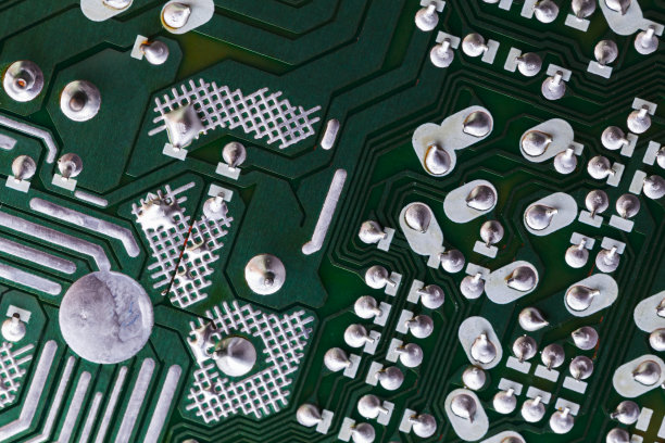 印刷电路板，背面，微电子元件图片下载