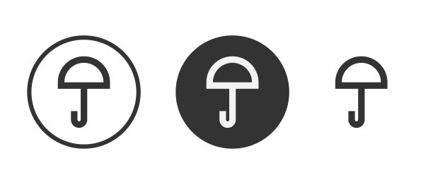 伞图标隔离在白色背景平面矢量插图图片下载