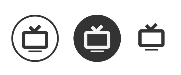 电视图标隔离在白色背景平面矢量插图图片下载