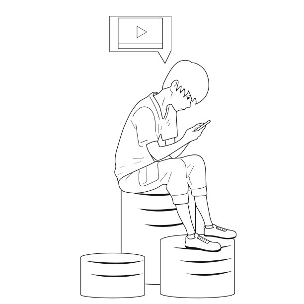 男人看了看电话。游戏，网络工作，媒体。赚钱的机会。向量。图片下载