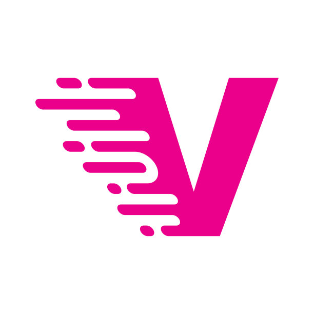 快速运动电路风格标志V图片下载