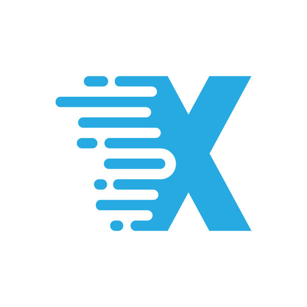 快速运动电路风格标志字母X图片下载