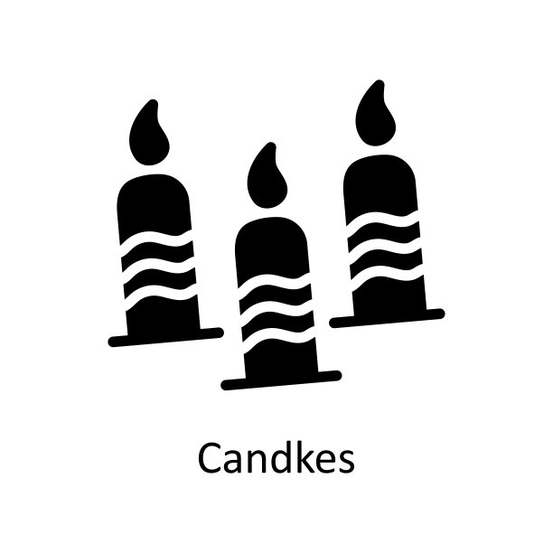 蜡烛矢量固体图标设计插图。圣诞符号在白色背景EPS 10文件图片下载