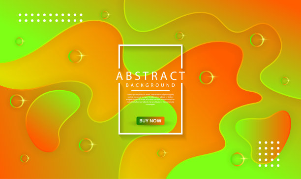 三维橙色几何抽象背景重叠层上明亮的空间与波浪装饰。用于横幅、传单、卡片、宣传册封面或登录页的图形设计元素流体风格概念图片下载