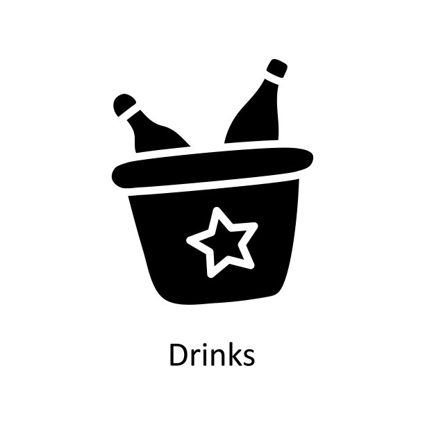 饮料矢量固体图标设计插图。圣诞符号在白色背景EPS 10文件图片下载