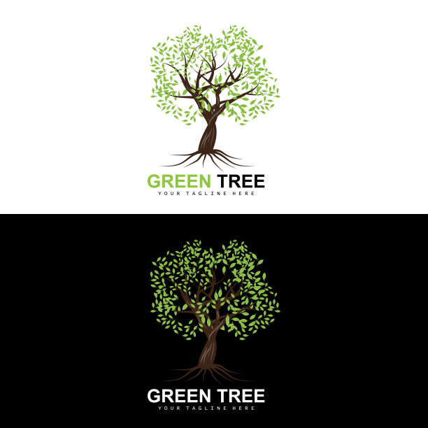 树木绿色树木和木材设计，森林插图，树木儿童游戏图片下载