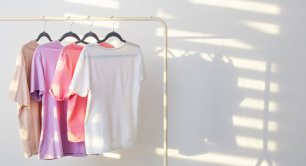 白色背景的女式t恤衣架图片下载