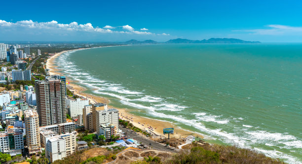 越南凤头市，鸟瞰图。图片下载