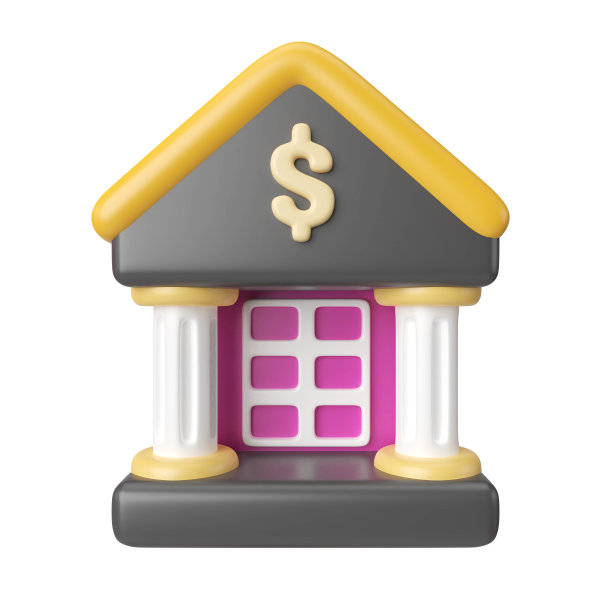 银行3D插图图标图片下载
