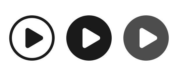 播放按钮图标。简单的平面设计图片下载