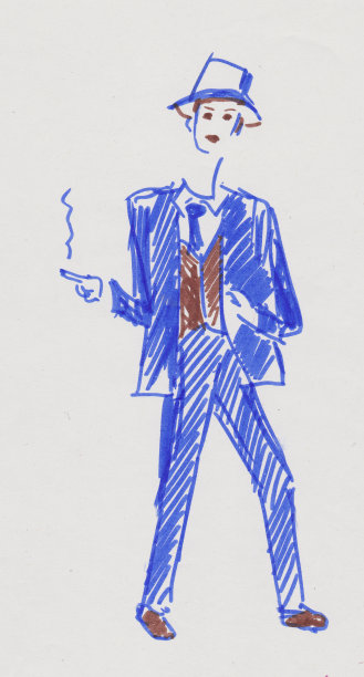 在时装秀间隙穿西装度假的模特图片下载