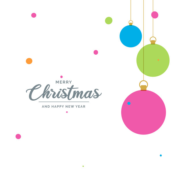扁平快乐圣诞装饰球元素图片下载