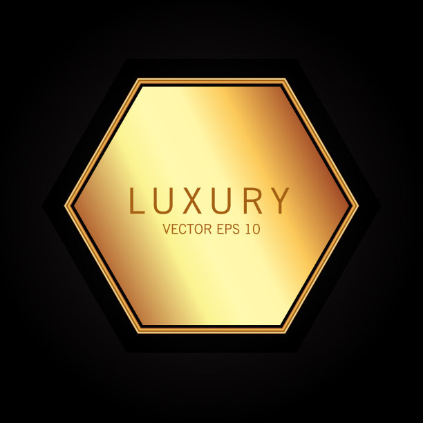 优雅的海军金色设计元素标签印章图片下载