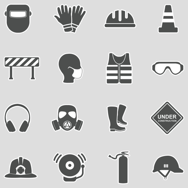 工作安全图标。贴纸设计。矢量插图。图片下载