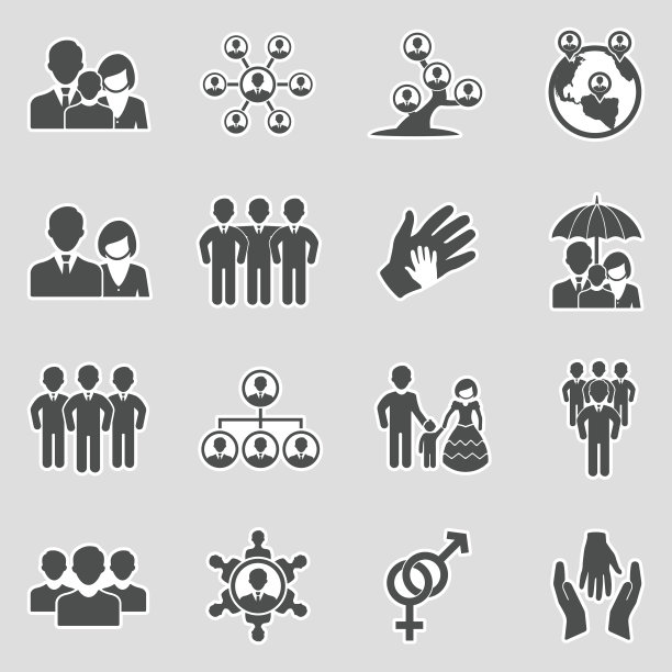 人际关系图标。贴纸设计。矢量插图。图片下载