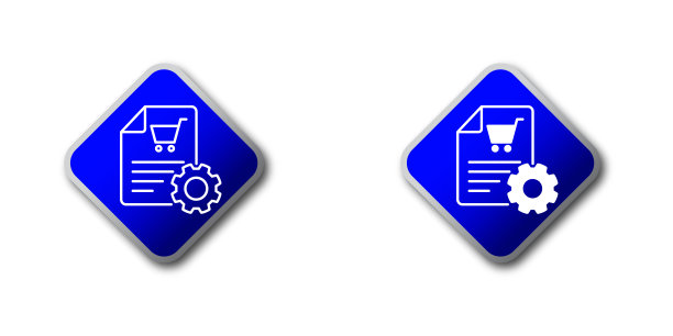 带着装备的小车。采购图标。订单、购买处理符号。矢量插图。图片下载