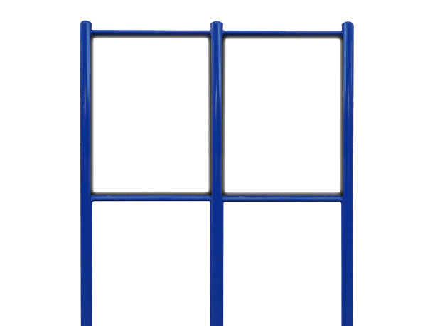 灯箱的正面视图与蓝色铸铁框架和阴影。孤立。白色背景隔离图片下载