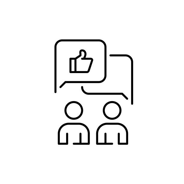 两个用户在聊天时竖起大拇指。像素完美，可编辑的笔画图标图片下载