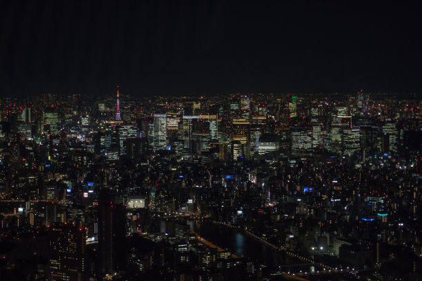 日本东京夜晚的天际线图片下载