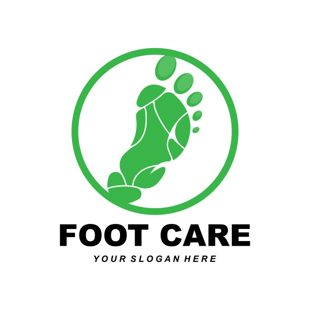 足部护理标志设计健康插图妇女足疗沙龙矢量图片下载
