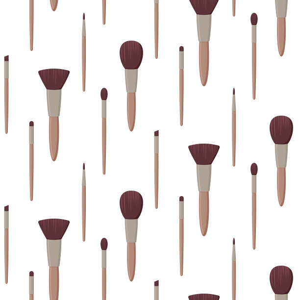 无缝模式与化妆刷图片下载