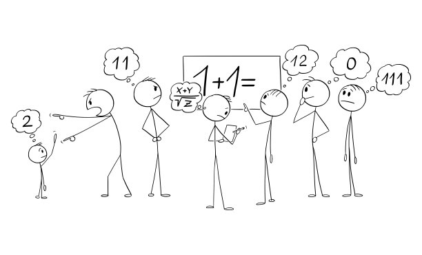 成年人无法找到简单的解决方案，矢量卡通简笔插图图片下载