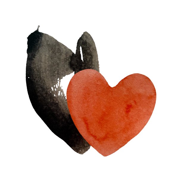 心红点黑点拼贴水彩图片下载