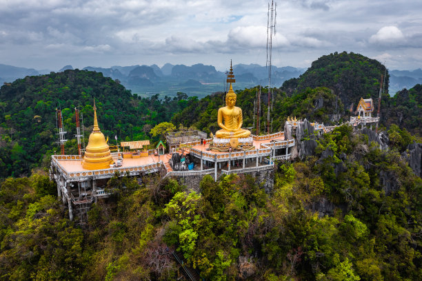 泰国甲米虎穴寺的鸟瞰图图片下载