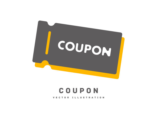 优惠券简单的图标矢量插图图片下载