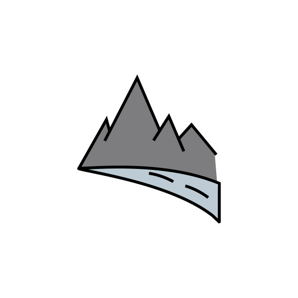 目标，山，成就，自然线图标在白色背景。登山图标元素。可以用于网页，标志，移动应用程序，UI, UX图片下载