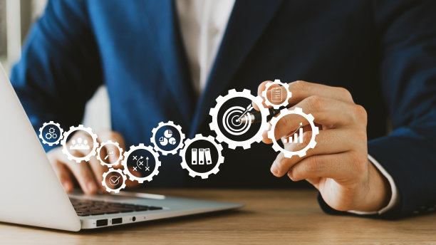 业务计划概念，高性能业务流程和工作流程和问题解决，质量控制和长期业务评估跟踪。图片下载