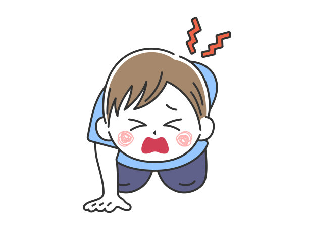 一个年轻人由于背部疼痛无法站立。图片下载