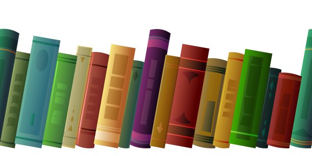 书架上的书。非常适合阅读。图书馆或书店。无缝水平组合。侧视图。孤立在白色背景上。向量。图片下载