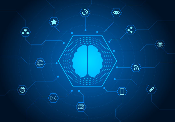 类脑人工智能系统的后台处理是不断地下达指令和发出指令。通过应用程序和程序发送网络信号。图片下载