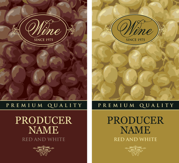 一套垂直的葡萄酒标签与现实的束图片下载