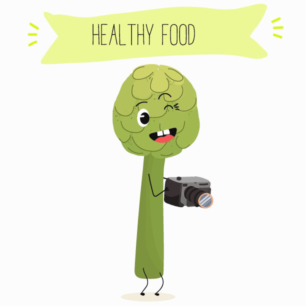 插图与有趣的洋蓟字符。有趣又健康的食物。洋蓟中含有的维生素。长着可爱脸蛋的食物。矢量动画。图片下载