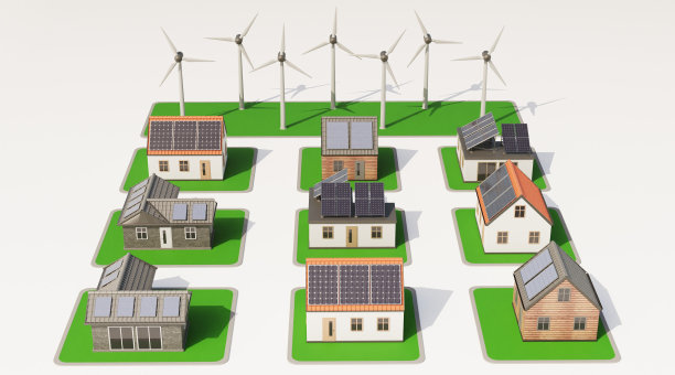 现实的3D渲染可持续发展的村庄图片下载