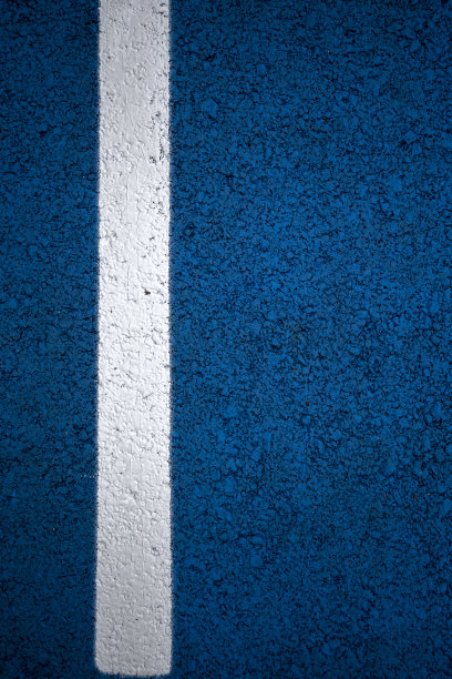 多彩的运动场地背景。顶视图蓝色场地橡胶地面与户外白线图片下载