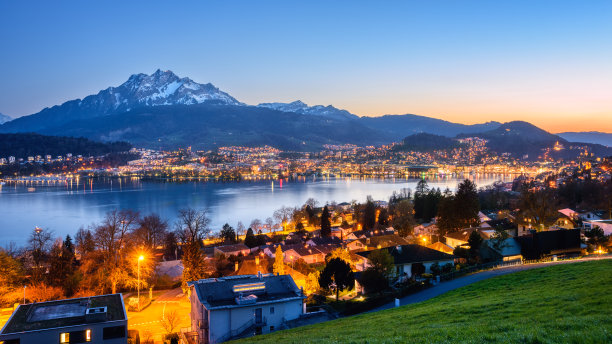 瑞士卢塞恩市全景图片下载