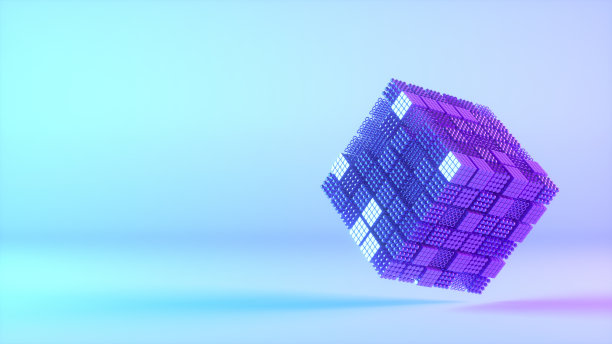 抽象背景几何形状的立方体图片下载