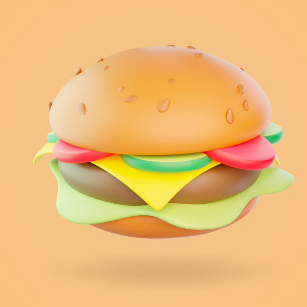 汉堡沙拉3D插图图片下载