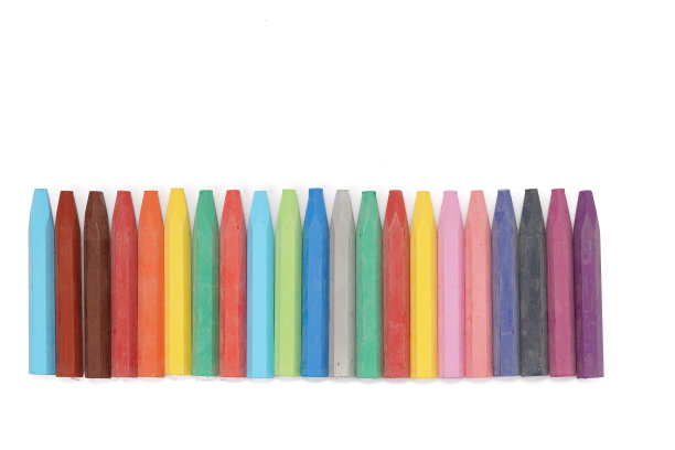 彩色油彩拍摄在白色背景图片下载