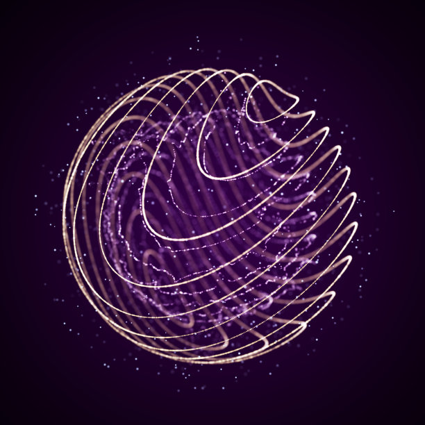 带有扭曲线的球体。球形的波形。住房和城市发展部的元素。网络连接结构。3 d渲染。图片下载