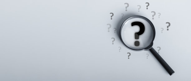 放大镜和问号符号图标。问题和根本原因分析的概念。复制背景或文本的空间。图片下载