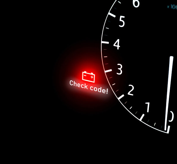 汽车仪表板上的电池警告灯图片下载