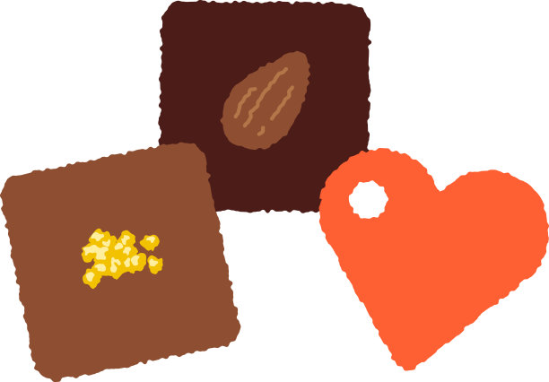 情人节的材料。简单的巧克力插图。图片下载